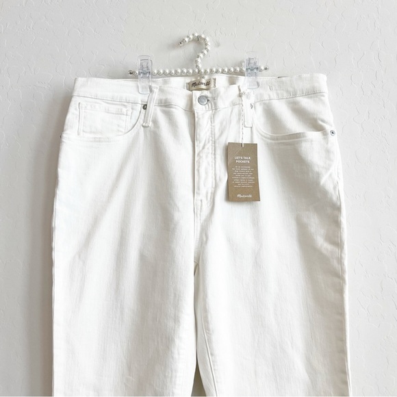 NEW Madewell Women’s High Rise Skinny Jeans Pure White Ankle Plus Size 33 - Picture 3 of 8